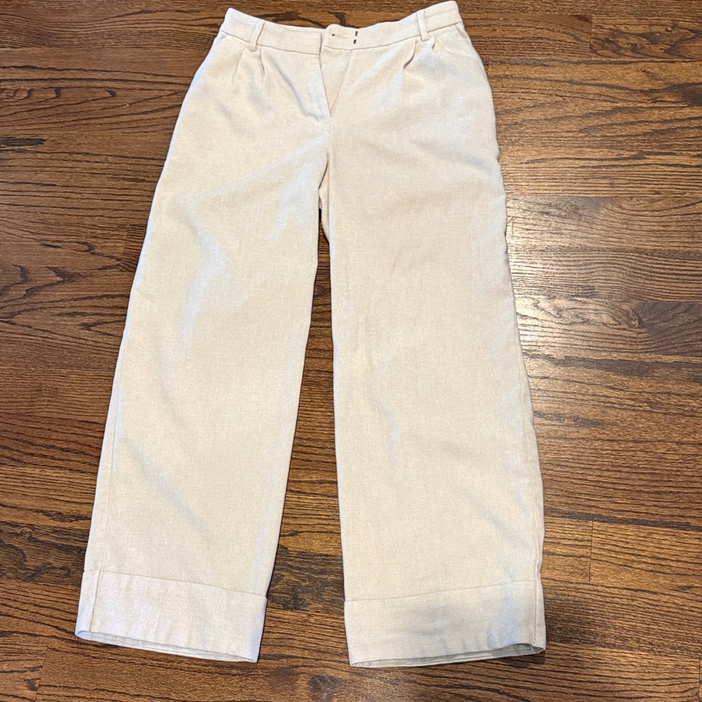 Express Cream Textured Trousers